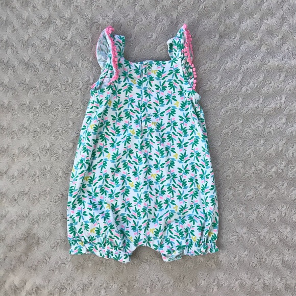 Carter’s Summer Romper Size 12 Months Green White - Picture 4 of 4